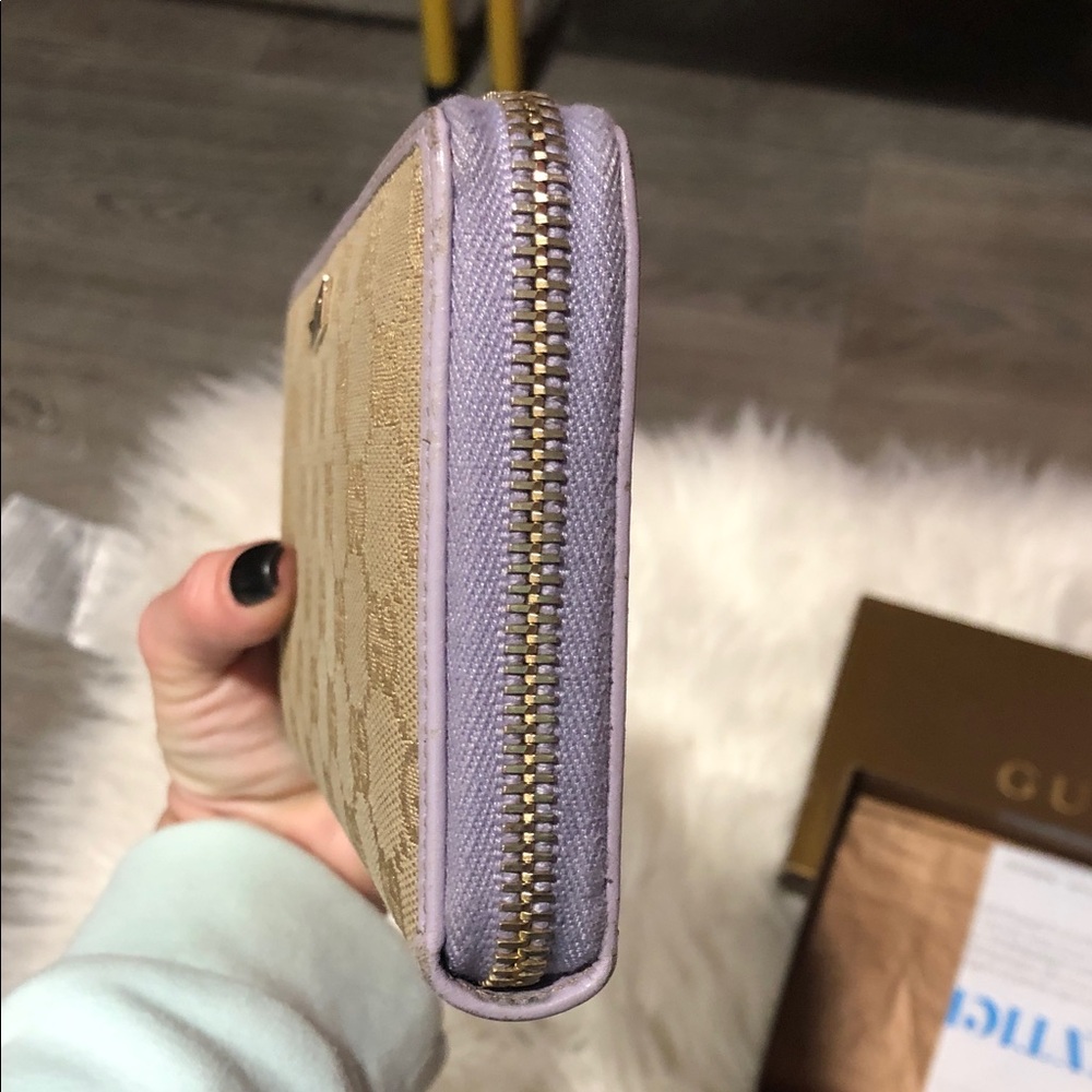 Gucci Beige and purple Signature Wallet - Picture 6 of 9